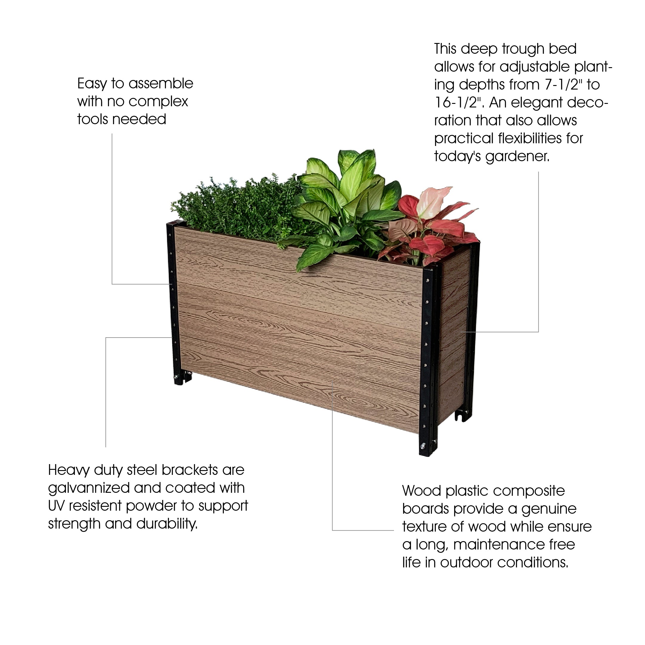 E213612(G) Footed Deep Trough Planter