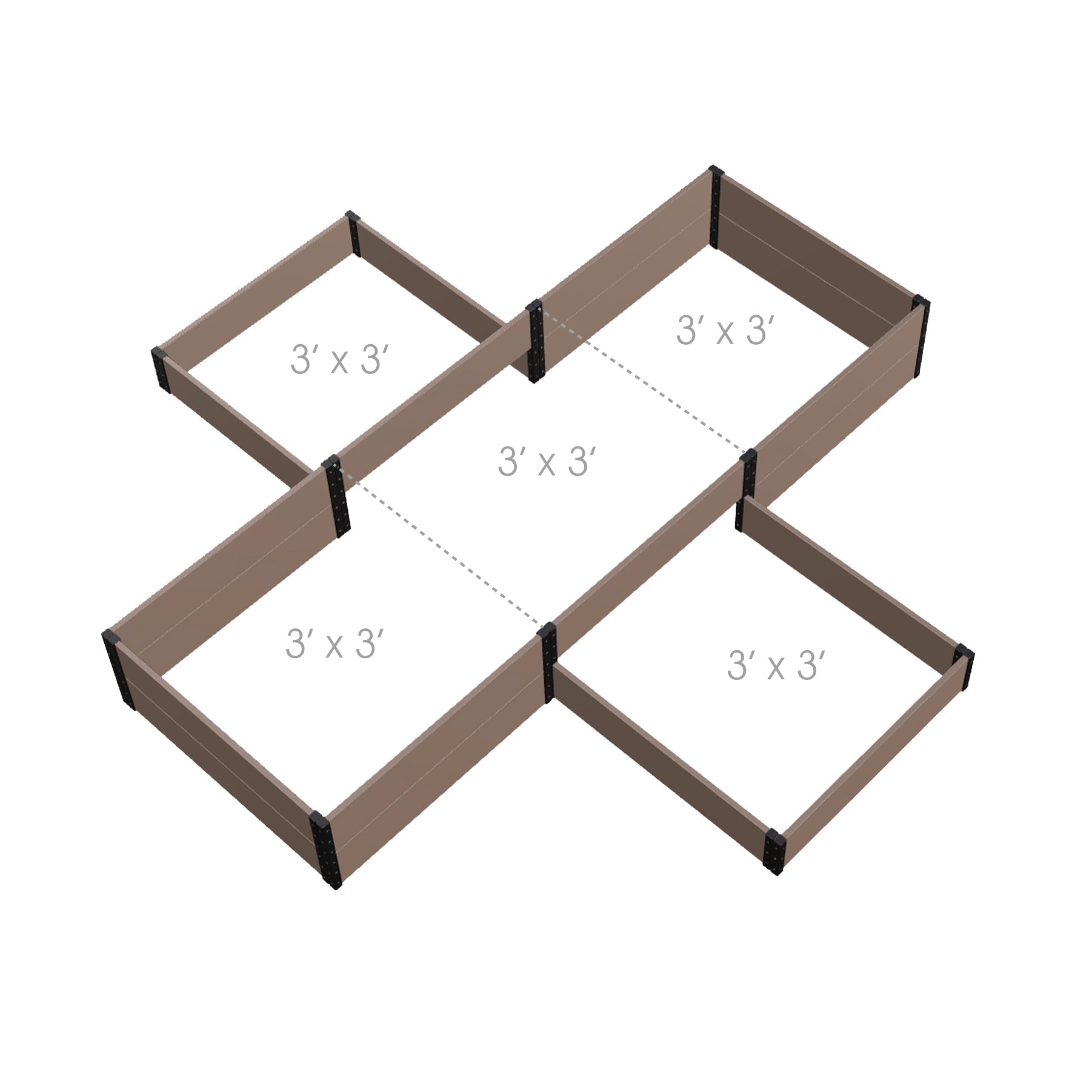 K2203 2-Tier Cross Raised Garden Bed