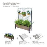 E103612W Rolling Trough Garden Planter