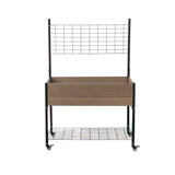 K2101(G) Elevated Mobile Planter with Trellis & Under Shelf