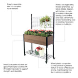 K2101(G) Elevated Mobile Planter with Trellis & Under Shelf