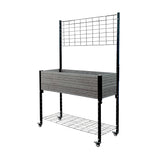 K2101(G) Elevated Mobile Planter with Trellis & Under Shelf