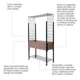 K2102(G) Elevated Mobile Planter with Trellis Arch & Under Shelf