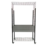K2102(G) Elevated Mobile Planter with Trellis Arch & Under Shelf