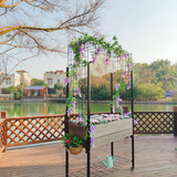 K2102(G) Elevated Mobile Planter with Trellis Arch & Under Shelf