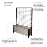 K2105(G) Footed Trough Planter with Trellis