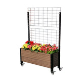 K2120(G) Trough Planter with Wheels & Trellis