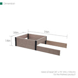 R0714E36 Terraced Double Bed Extension 36" L x 74"/38“ W x 7"/14" H