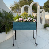 S333618WB Self-watering Mobile Elevated Planter in Blue