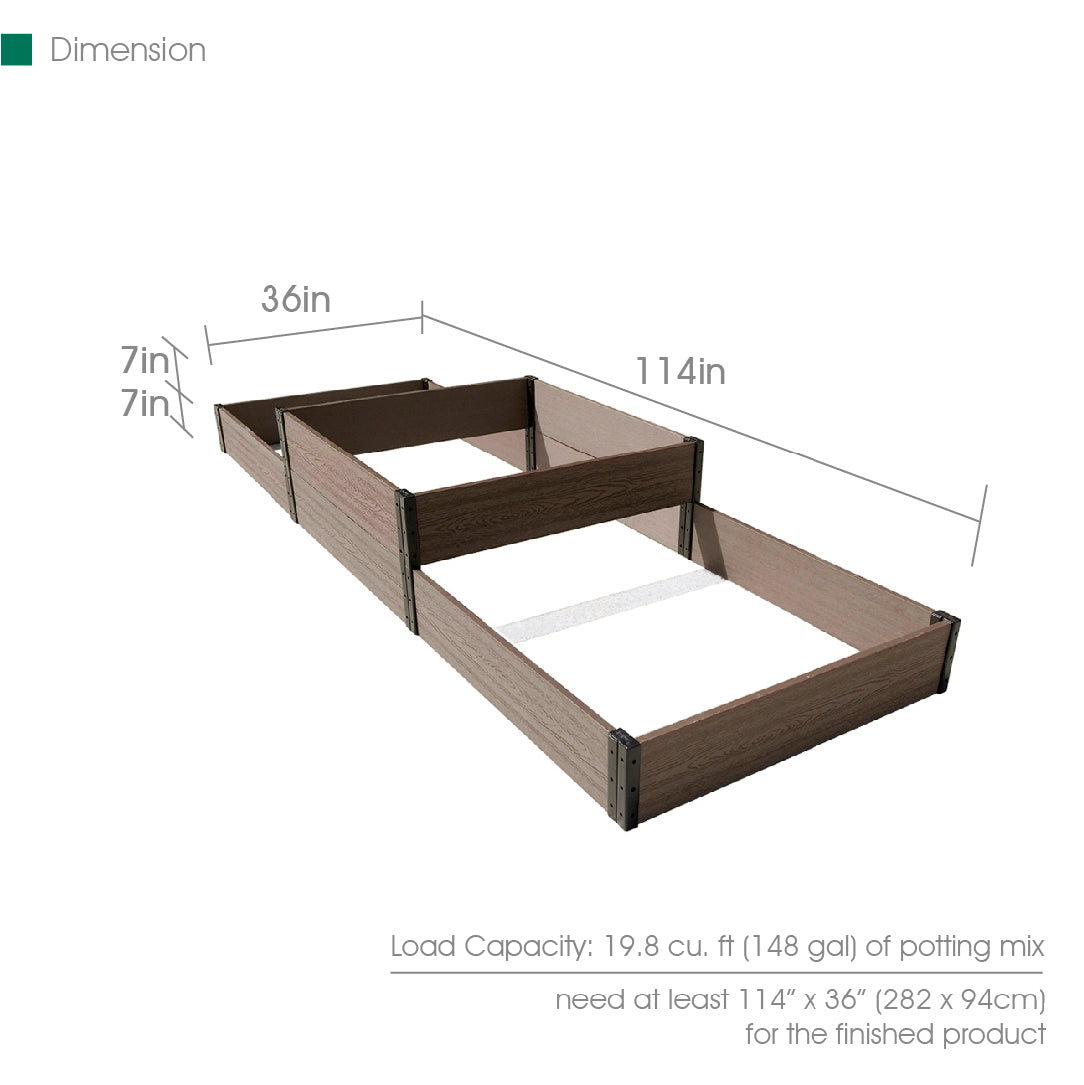 K2124 2-Tier Terraced Triple Raised Garden Bed